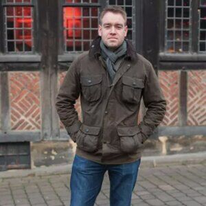 Barbour CORBRIDGE Hooded Waxed Jacket in Rustic MSRP$495 British Luxe